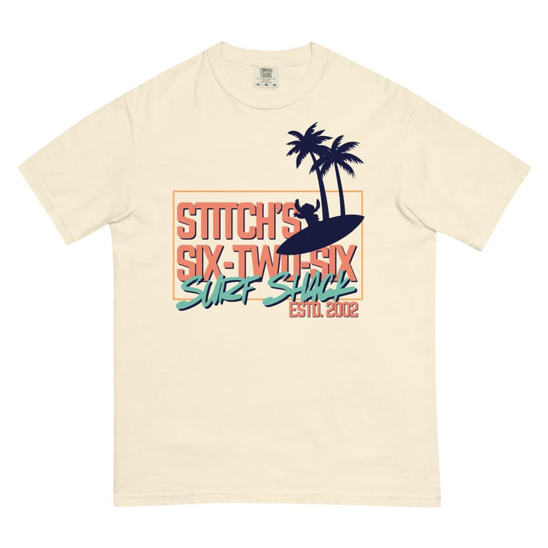 Stitch's Surf Shack, Lilo and Stich, Disney Ohana, Subtle Disney Family Shirts, Trendy Manly Disney Comfort Colors Shirt