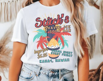Camisa de lona Disney de Bella con hielo raspado de Stitch