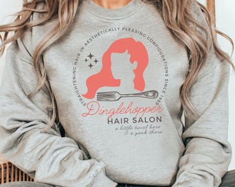 Sudadera unisex de cuello redondo de La Sirenita, Peluquería Dinglehopper