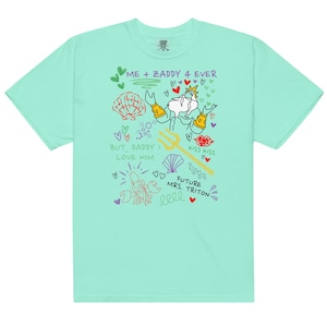 Little Mermaid Inspired King Triton Zaddy Doodle Sketch, Little Mermaid Girls Trip Shirt, Funny Subtle Trendy Comfort Colors King Triton Tee