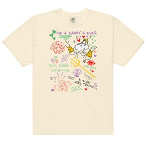 Little Mermaid Inspired King Triton Zaddy Doodle Sketch, Little Mermaid Girls Trip Shirt, Funny Subtle Trendy Comfort Colors King Triton Tee