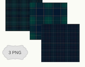 Grüner und blauer Tartan Plaid PNG, Preppy Karierter Hintergrund (Digital Download x 3)