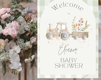 Traktor Farm Willkommensschild: Rustikales Geburtstagsgeschenk zum Ausdrucken (Digitaler Download 50x70 cm)