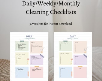 Cleaning Schedule, Cleaning Checklist, Chore Chart