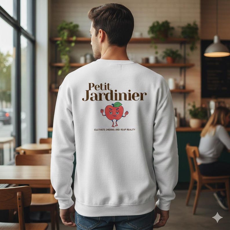 Plant Mom Sweatshirt | Gardener Gift | Petit Jardinier Crewneck | French Aesthetic | Cottagecore Sweater | Gift for Plant Lover image 3