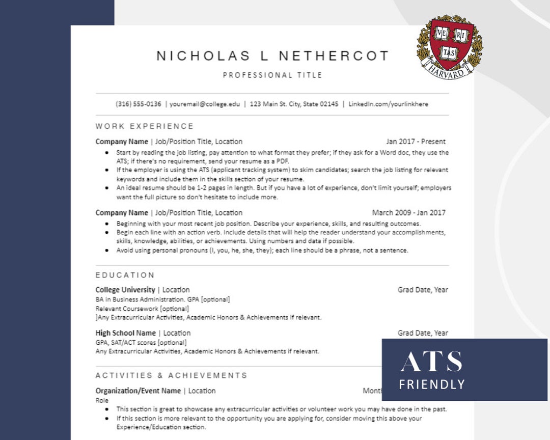 Professional Resume Template ATS - Il 1080xN.5995638391 7ta1 