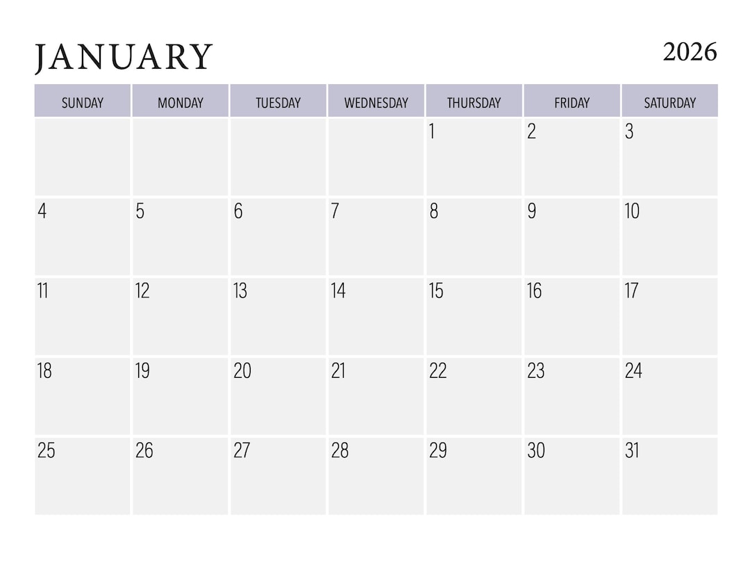 2026 Calendar Template for Adobe Indesign - Etsy