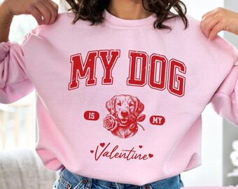Golden Retriever Valentine Sweatshirt, Golden Retriever Sweater, Valentine Dog Gifts, Valentine Day Shirt, Dog Lovers Gift, Dog Mom Crewneck