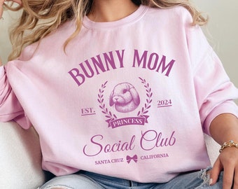 Sweat personnalisé maman lapin, chemise lapin, cadeau amoureux de lapin pour chemise maman lapin, pull lapin mignon, chemise Social Club, cadeau personnalisé pour animal de compagnie