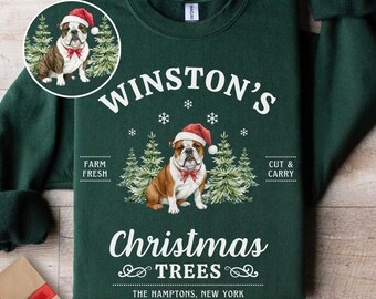 Sweat-shirt de Noël bouledogue anglais, chemise bouledogue anglais personnalisée, pull de vacances personnalisé, cadeau de Noël pour maman chien, cadeaux pour amoureux de bouledogue