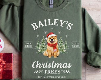 Chow Chow Sweatshirt Christmas Chow Chow Shirt Personalized Christmas Sweater Dog Mom Gift Chow Chow Dogs Crewneck Custom Christmas Gifts