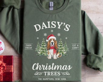 Personalized Basset Hound Christmas Sweatshirt: Holiday Dog Gift