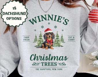 Dachshund Christmas Sweatshirt Dachshund Shirt Custom Weiner Dog Sweater Christmas Gift For Dachshund Mom Christmas Sweaters Doxie Crewneck