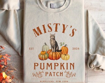 Cat Sweatshirt, Halloween Cat Shirt, Pumpkin Sweater, Cat Mom Crewneck, Fall Cat Sweater, Pumpkin Patch Shirt, Cat Lovers, Tabby Cat Gift