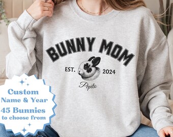 Custom Bunny Sweatshirt Bunny Mom Shirt Rabbit Owner Gift Bunny Owner Sweater Pet Name Shirt Rabbit Mom Gift Personalized Bunny Shirt Animal