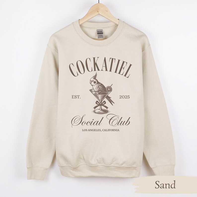 Cockatiel Social Club Sweatshirt - Bird Mom Gift image 8