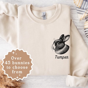Bunny Sweatshirt, Bunny Sweater, Personalized Shirt for Bunny Lovers, Rabbit Sweatshirt, Bunny Mom Gift, Rabbit Mama Shirt, Bunny Dad Gift