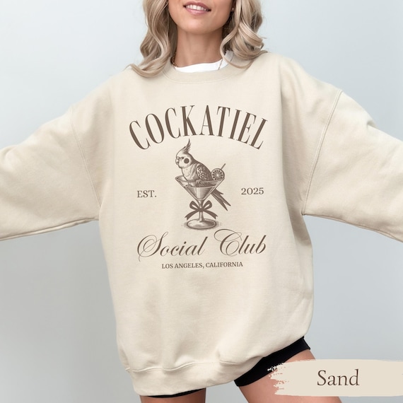 Cockatiel Social Club Sweatshirt - Bird Mom Gift