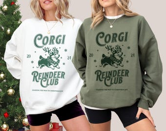 Corgi Christmas Sweatshirt Personalized Corgi Shirt Christmas Club Sweater Dogs Holiday Crewneck Corgi Mom Christmas Gift Corgi Dog Lovers