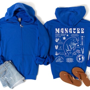 Manatee Hoodie Zip up Manatee Sweatshirt Marine Biology Shirt Manatee Lovers Gift Manatee Shirt Respect The Locals Hoodie Beach Bum Clothing