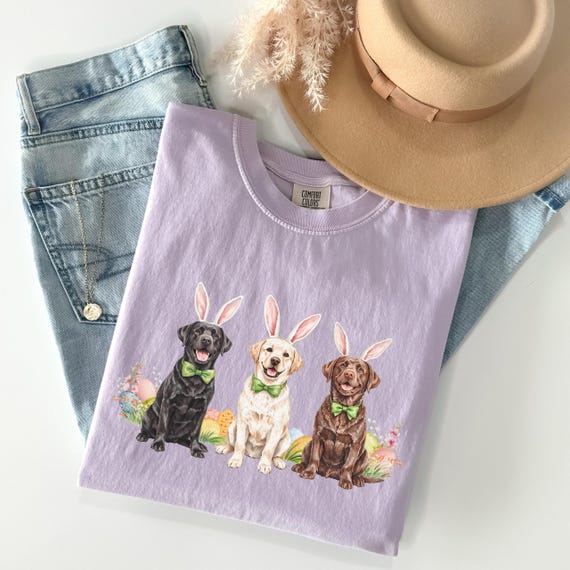 Labrador Shirt, Easter Dogs T-Shirt, Cute Animal Tshirt, Labrador Retriever Shirts, Dog Lovers Gift, Lab Mom Tee, Dog Mom Easter Gifts Puppy