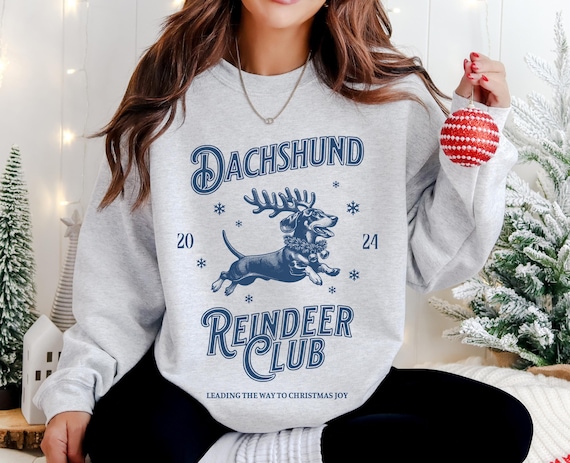 Dachshund Christmas Sweatshirt, Custom Dachshund Shirt, Wiener Dog Sweater, Christmas Doxie Mom Gift, Dogs Christmas Shirt, Dachshund Lovers