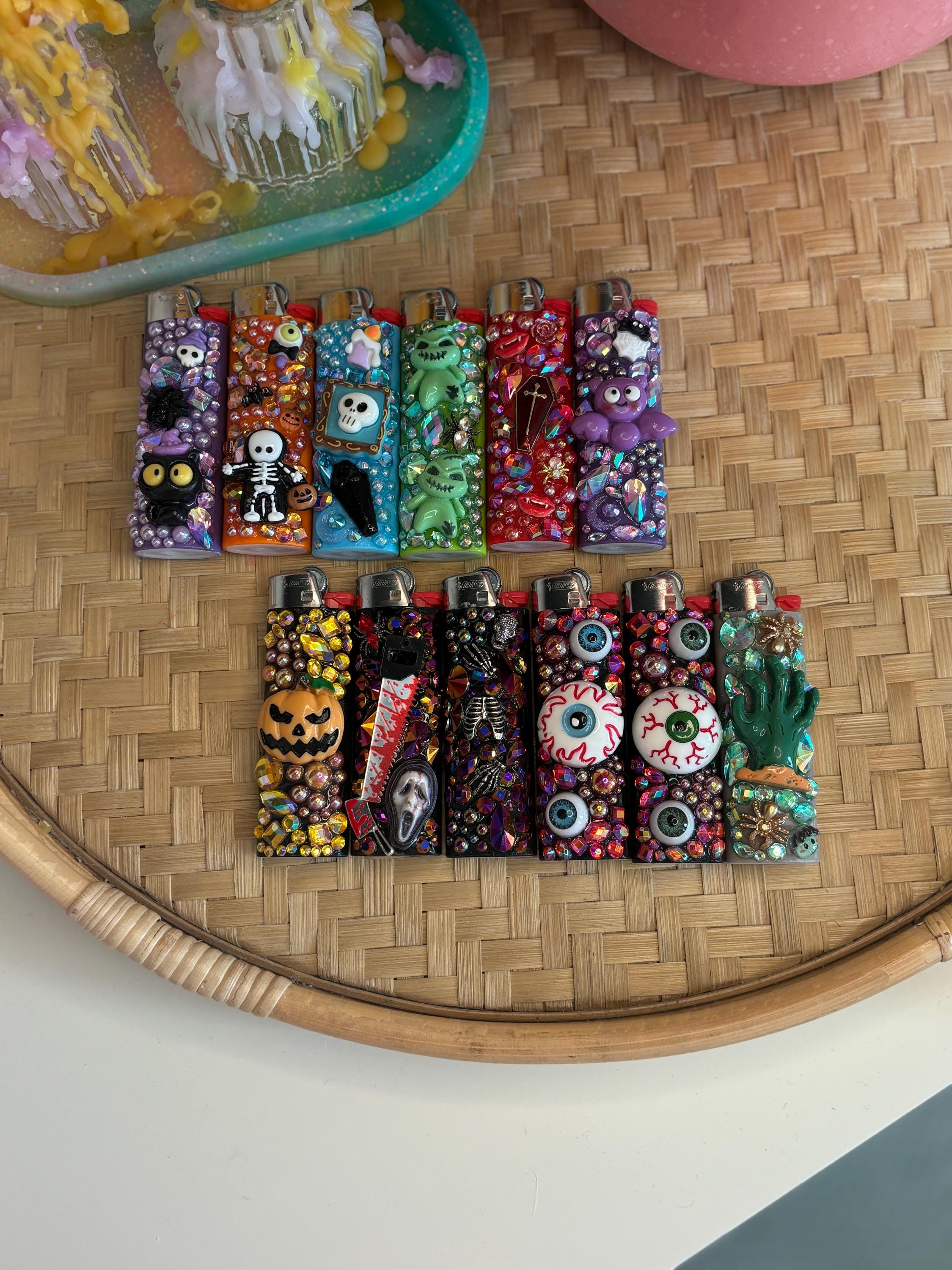 Spooky Bejeweled Halloween Lighters| Scream Lighter| Skeleton Lighter| Eyeball Lighter| lighter case|Vampire Lighter|Unique Gift|Boo Basket