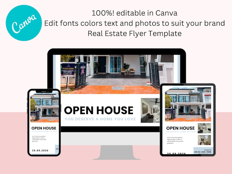 Flyer Template, Open House, House for Sale, Real Estate Marketing ...