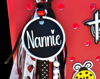 Personalized 3D Printed Ribbon Bag Tassel.