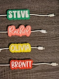 3D Printed Name Label For Cords SHIPS FAST! - iPhone - Android Phone Cord Name- Fits Universal 3 and 4mm Cords. Great Stocking Stuffer