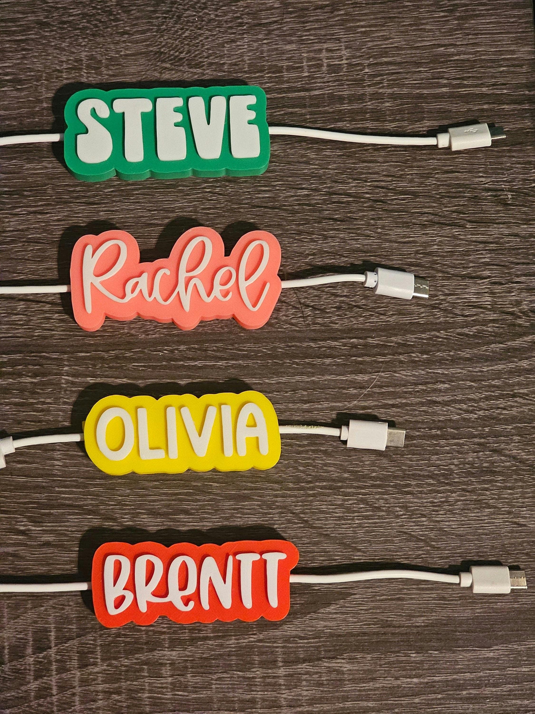 3d Printed Personalised Iphone Cable Charger Name Tag