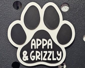 Personalized Dog Paw Bogg Bag Charm – Two-Tone 3D Printed Name Tag