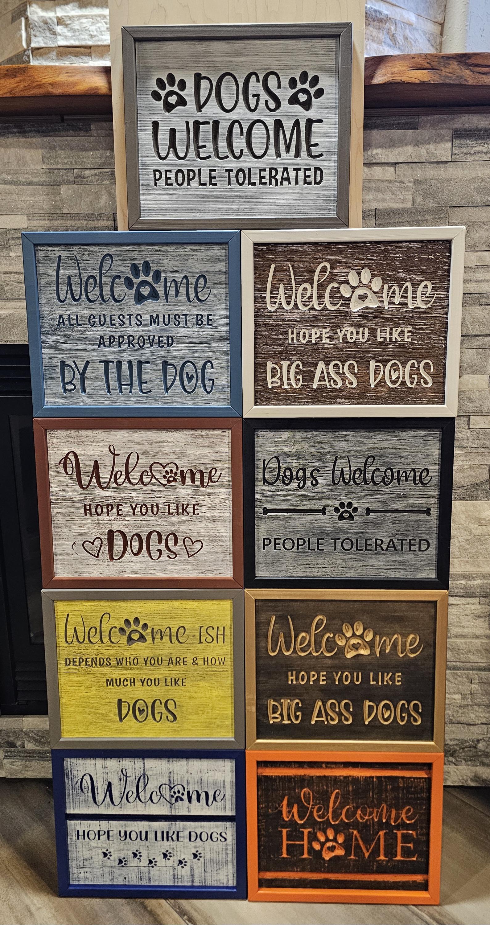 Rustic Barn Board Dog Welcome Sign - Etsy