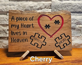 Live Edge wood Personalized Pet Memorial Sign, Pet Memorial Gift, Personalized Dog Memorial