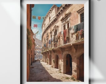 Impresión de acuarela de Roma, arte de la pared de Roma, pintura de Italia, arte de Italia, decoración de la pared de Italia, paisaje urbano de Roma, arte imprimible, regalo de viaje
