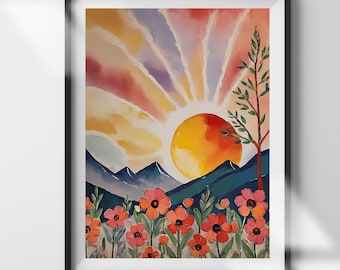 Mountain Nursery Print, Nordic Adventure Theme (Digital Download)