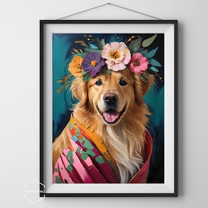 Golden Retriever decor, Golden Retriever vintage print, Golden Retriever decor, Golden Retriever wall art, Golden Retriever decoration