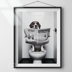 Beagle Bathroom Picture, Toilet Ornament, Beagle Vintage Art, Beagle Wall Art, Beagle Art Print, Beagle Ornament, Beagle Nursery, Beagle Dog