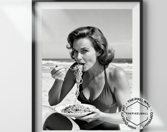 Póster de playa vintage – Impresión fotográfica minimalista en blanco y negro (descarga digital)