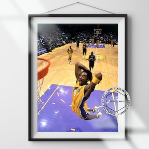 Kobe Bryant Dunk Poster: Vintage NBA Wall Art (Digital Download)