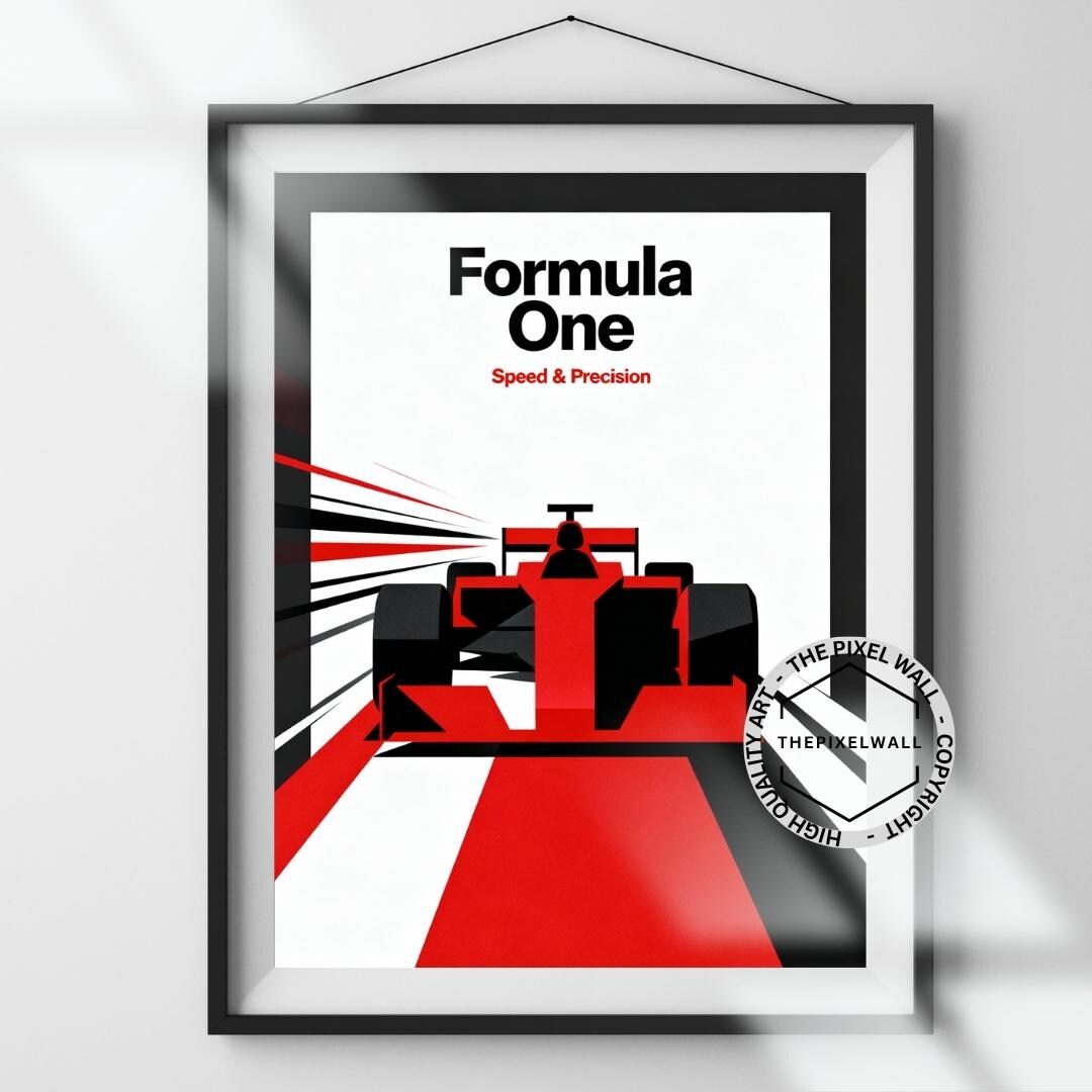 Formula One Car Racing Poster Formula One Racing Poster: Modern F1 Motorsport Wall Art (digital Print ...