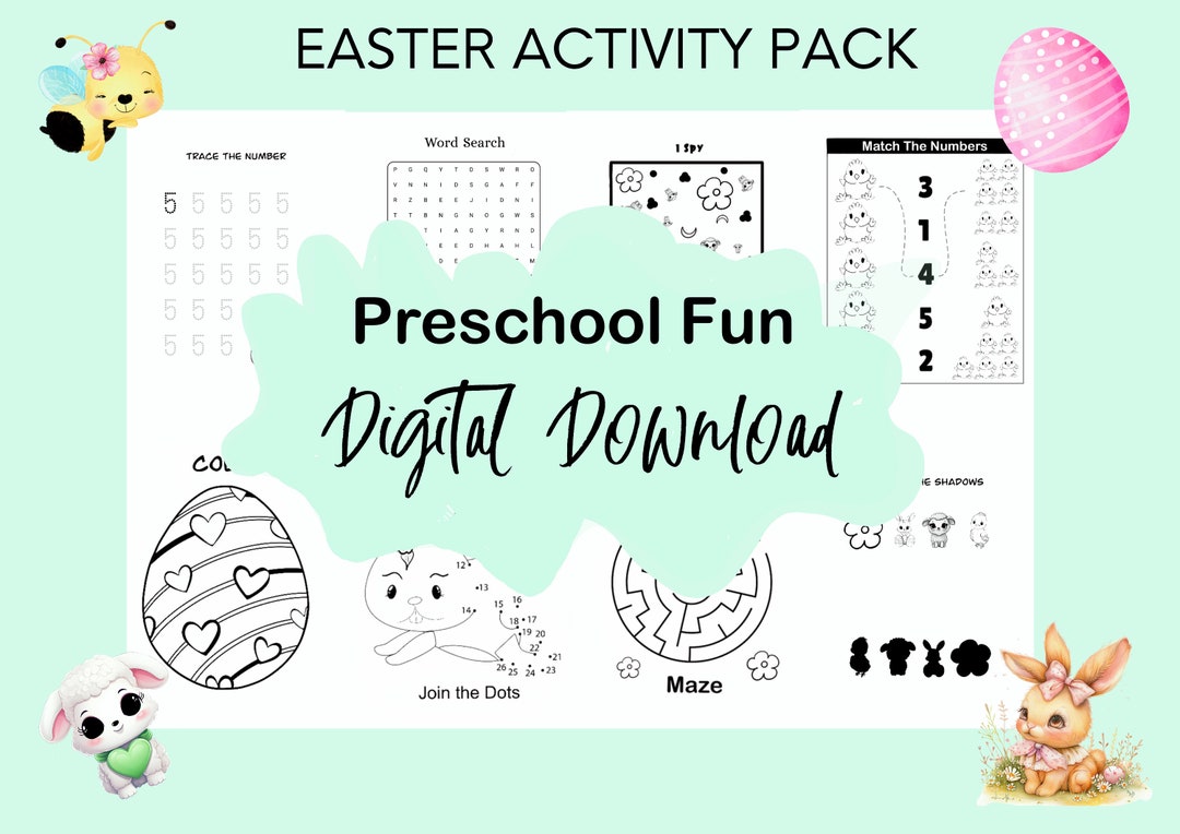 Easter Preschool Activity Pack, Printable Easter Games, Printable ...