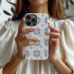 Quilt Patchwork Tough Phone Case, Galaxy S24 S23 S22 S21, iPhone 16 15 14 13 12 11 Pro Max, 8 7 X XR XS SE, Gift for Her, Wife, Friend, Mom