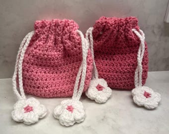 Handmade mini floral drawstring bag | Mini purse | Finished Product |