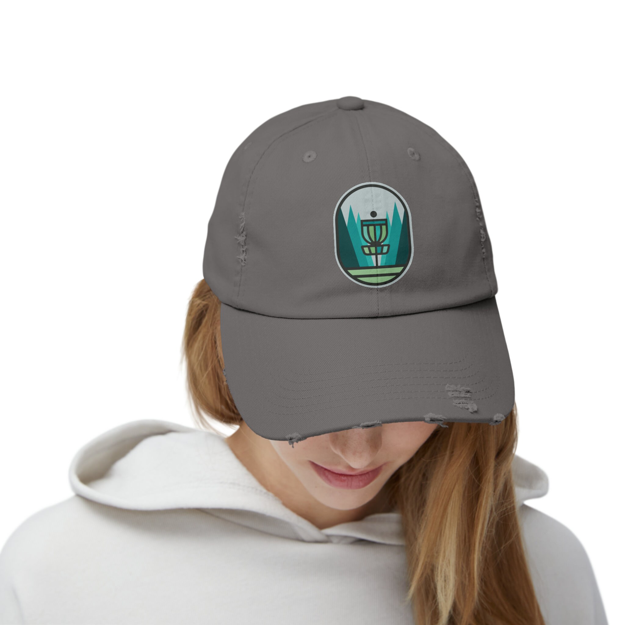 Disc Golf Basket Forest Unisex Distressed Cap - Etsy display picture 3