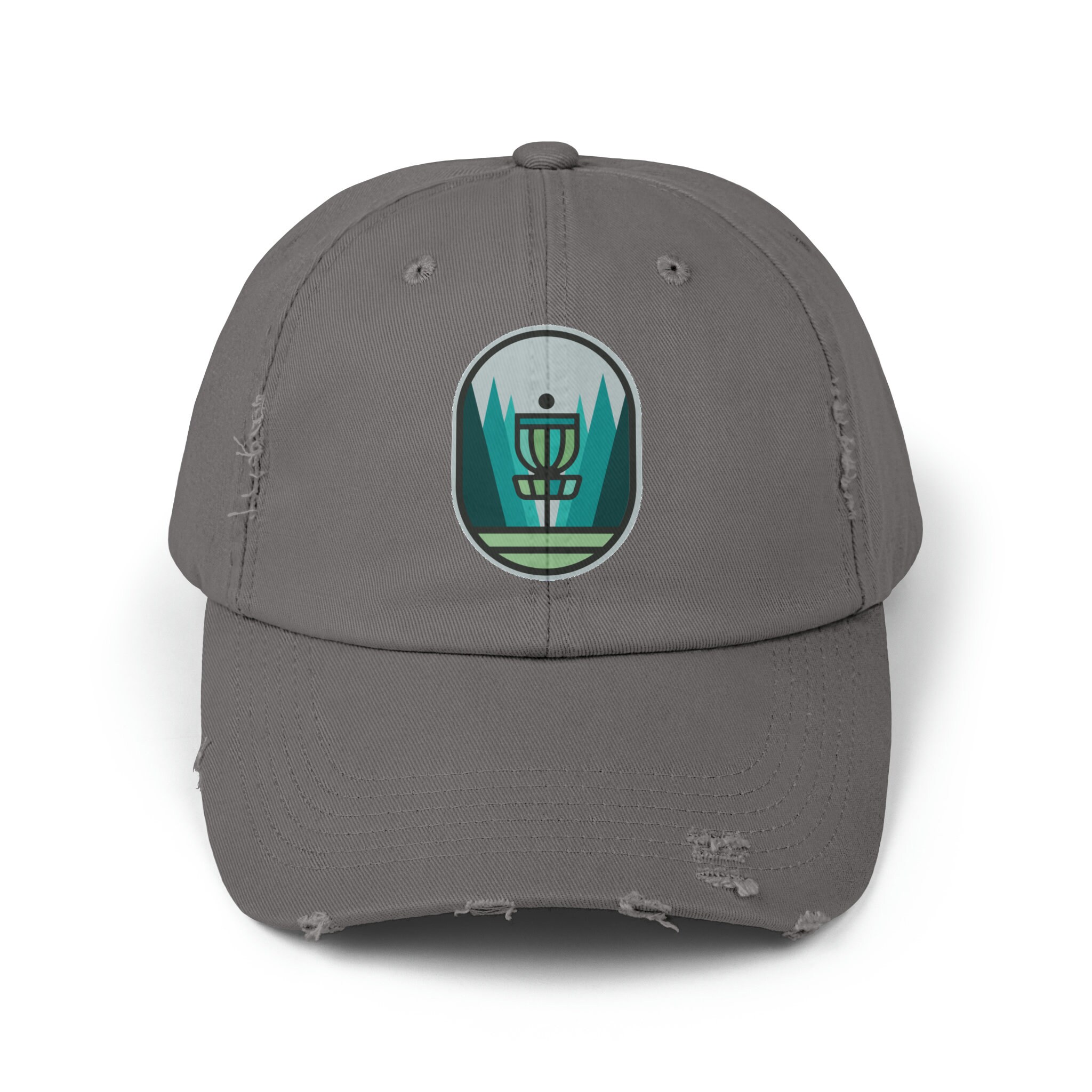 Disc Golf Basket Forest Unisex Distressed Cap - Etsy display picture 2