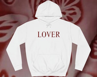 Vintage College Hoodie "Lover",2000s Style Aesthetic,Red Print Graphic Pullover,Valentines Gift,90s Tiktok Trending Streetwear,Oversized