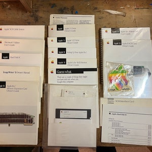 ORIGINAL Apple II 1988 User Manuals, Guides, and Marketing and Promotional Materials Including Original Decals, Logos, and Installation Disk