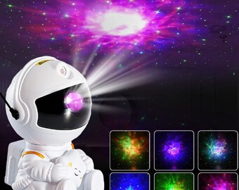 Proyector de astronauta y estrella de galaxia, luz LED nocturna, proyectores de cielo estrellado, lámpara decorativa para dormitorio y habitación, regalos