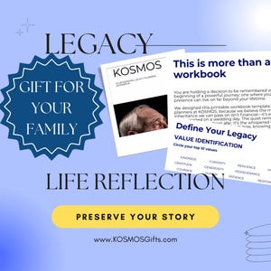 Cuaderno de planificación del legado, regalo para mamá, regalo para papá, regalo para abuela, libro de recuerdos familiares imprimible, cartas con lecciones de vida para padres y abuelos.